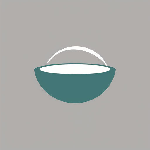 Restaurant logo in teal and white on minimalist gray background