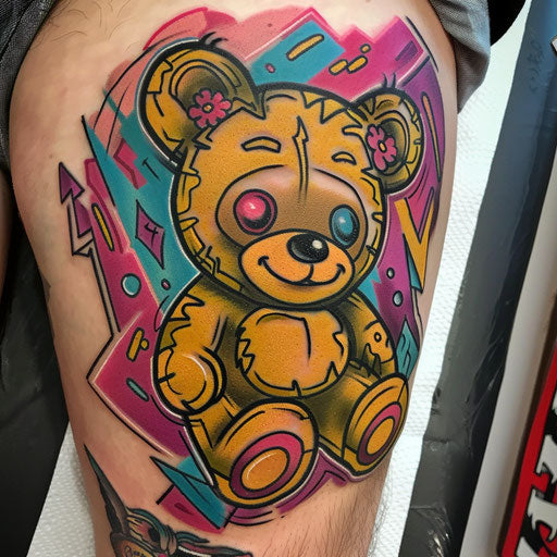 Vibrant Teddy Bear Tattoo Master Files