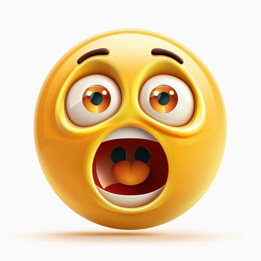 Vector illustration of a shocked emoji on plain white background