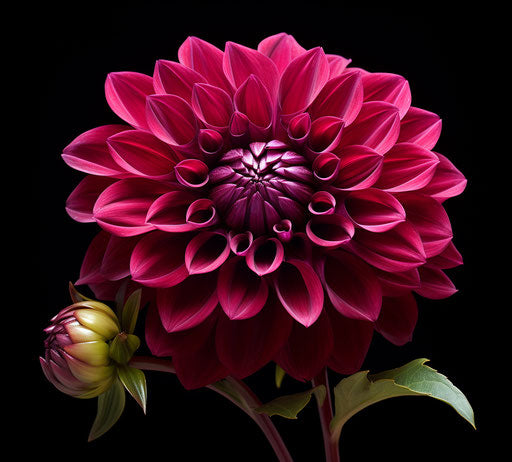 Strong blooming dahlias in dark purple style