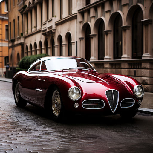 Modified classic two-seater Alfa Romeo vehicle