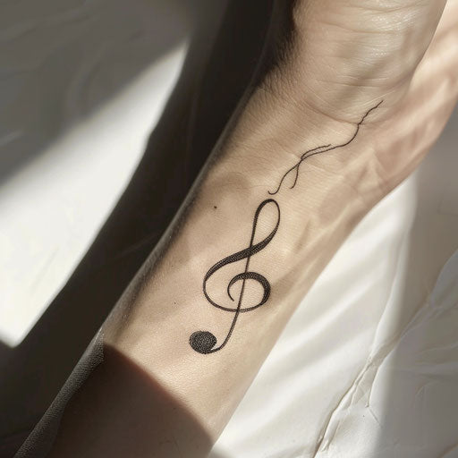 Music Note Tattoo Vector Art