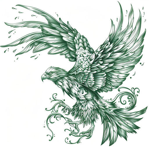 Elegant sketch of a Mexican eagle perched in clipart style