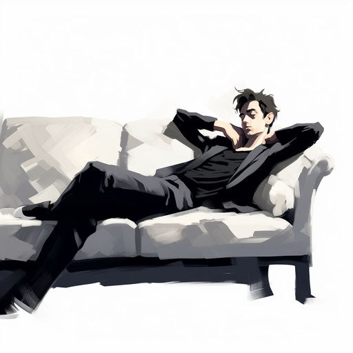 Lazy clipart in the style of Chiaroscuro Art, on white background