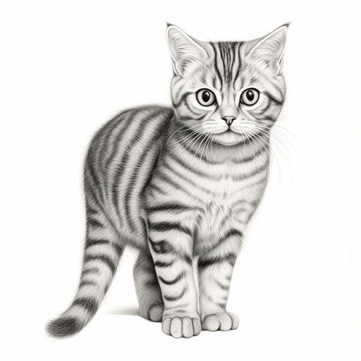 Drawing of American Shorthair cat