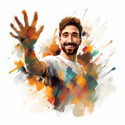 Hello clipart in the style of Impressionistic Art