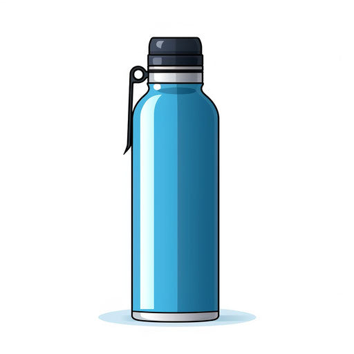 Minimalist water bottle illustration on white background