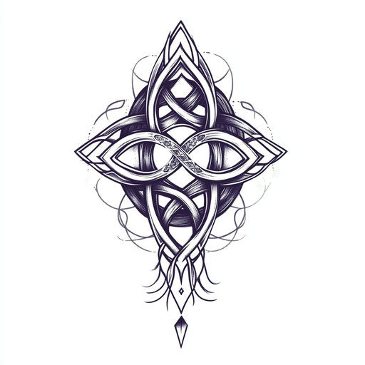 Father tattoo with Celtic knot symbol on white background