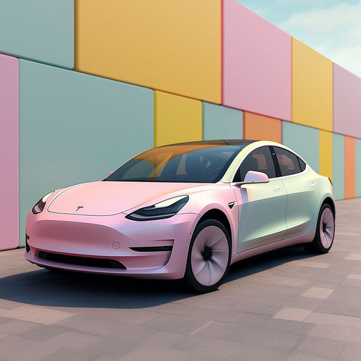 tesla model y Pastel colors