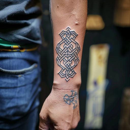 Celtic knot wrist tattoo, David Palumbo style