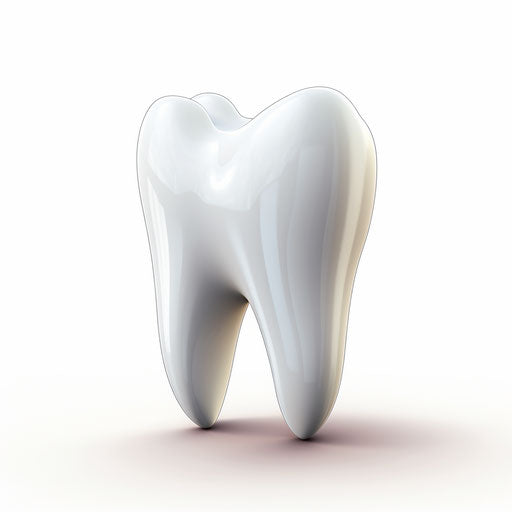 Tooth artwork in Chiaroscuro style on white background