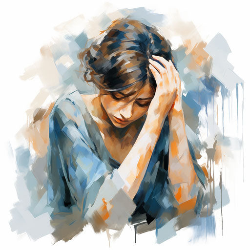 Depression clipart in the style of Impressionistic Art
