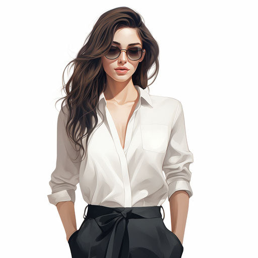 Minimalist style blouse illustration, on white background