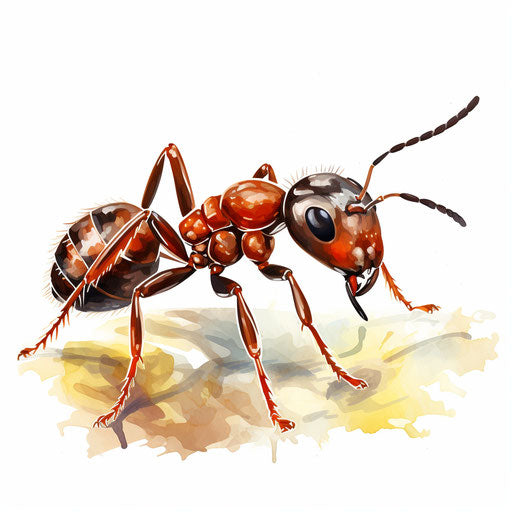Ant clipart in the style of Oil painting, on a white background