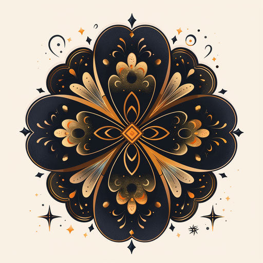 Black clover with golden embellishments