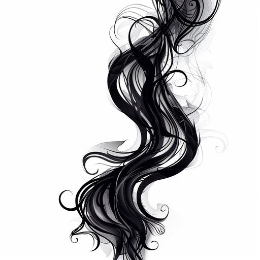 Bold black smoke swirling in a tribal tattoo design