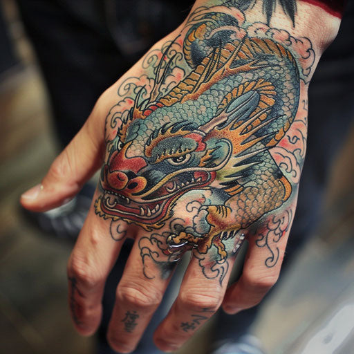 Dragon hand tattoo