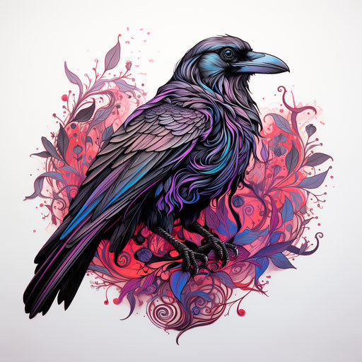k yaaa's raven tattoo: the raven k, psychedelic style