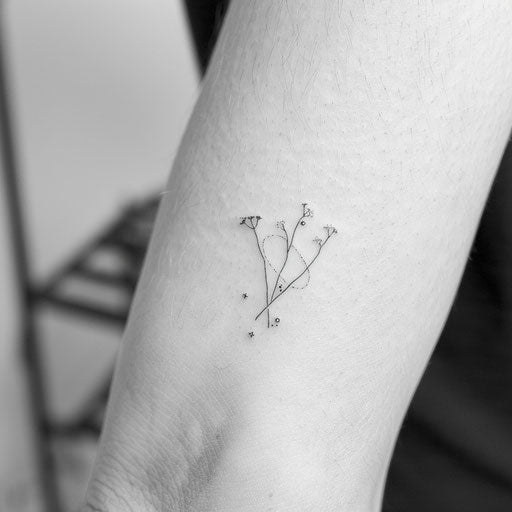 Elegant and simple Virgo constellation tattoo