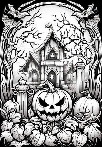 Free Printable Halloween Coloring Pages Pumpkins Ghosts Houses