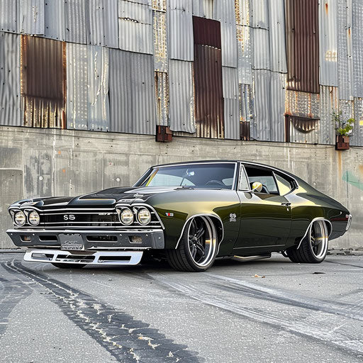 1969 Chevrolet Chevelle SS with clear wheels and new suspension