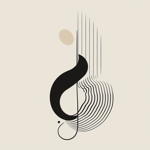 Minimalist music logo with clean lines on white background