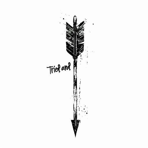 Simple Arrow with 'Tried and True' in Modern Black and White