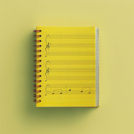 Note clipart on a bright, surreal chartreuse background