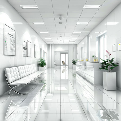 Realistic clinic illustration on flat white background