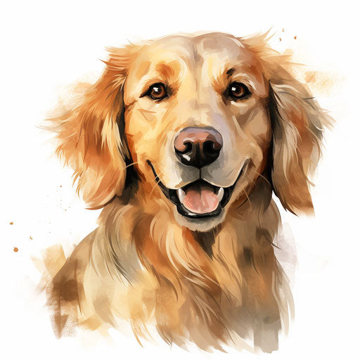 Dog clipart in the style of Oil painting, on a white background