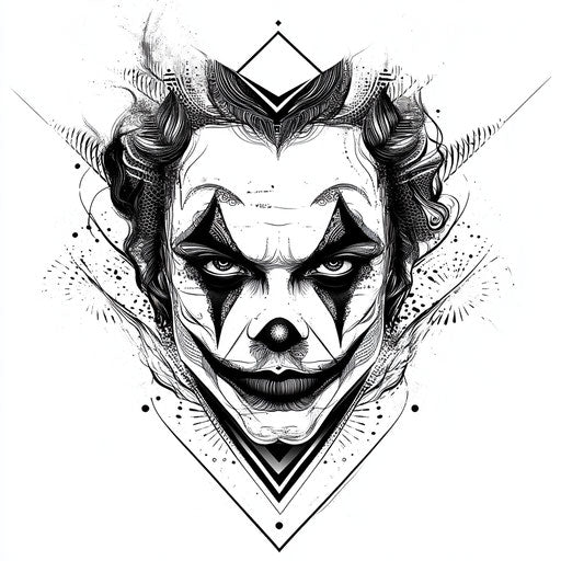 Flat clipart style tattoo sketch for joker card