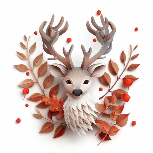 November clipart in photo realistic style on flat white background