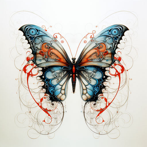 Butterfly on lace tattoo design