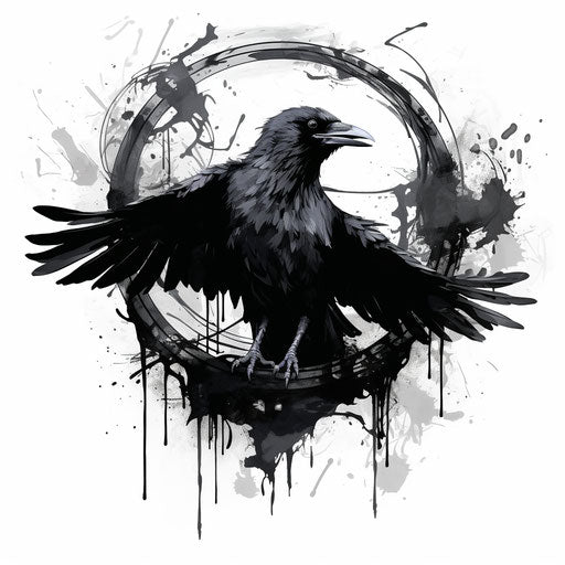 Crow in the style of Frostpunk and Asencio