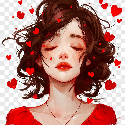 Little man hearts design png clipart, strong expression, feminine sticker art, red and white