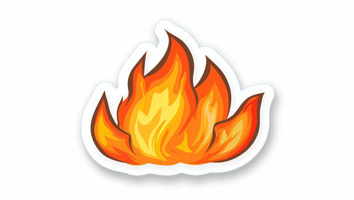 Burning fire icon isolated on white for computer screen
