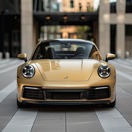 Classic champagne-colored Porsche 911 Carrera