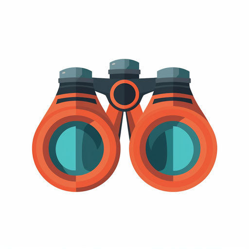Minimalist binoculars clipart on a white background