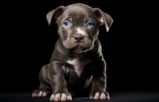 Pit bull training in Ireland: puppy training, dark blue and silver style, strong emotional impact, textural sensations, chicano-inspired, petcore, sharp edges 17:11