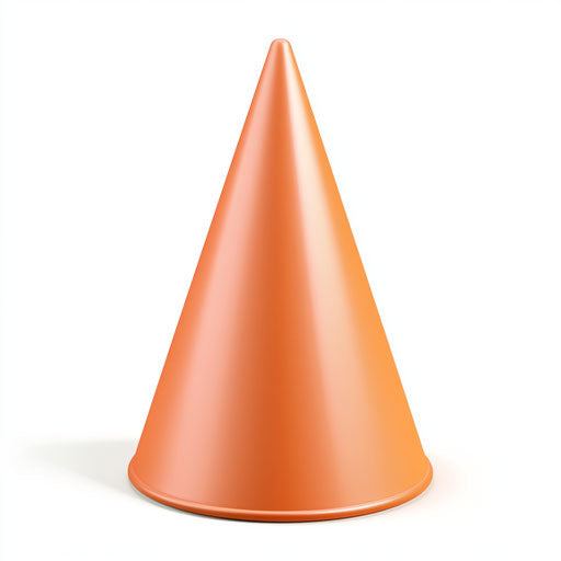 3D cone with flat white background