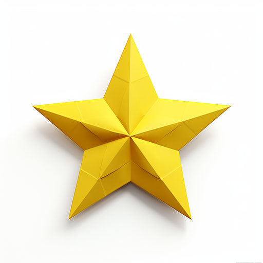 Yellow star in Chiaroscuro Art style on white background