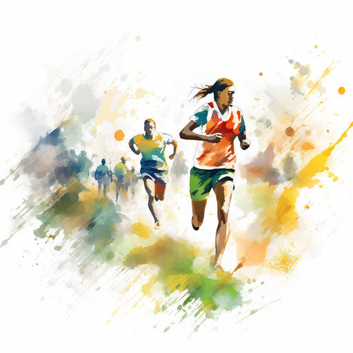 Sports Day Clipart in Impressionistic Art Style