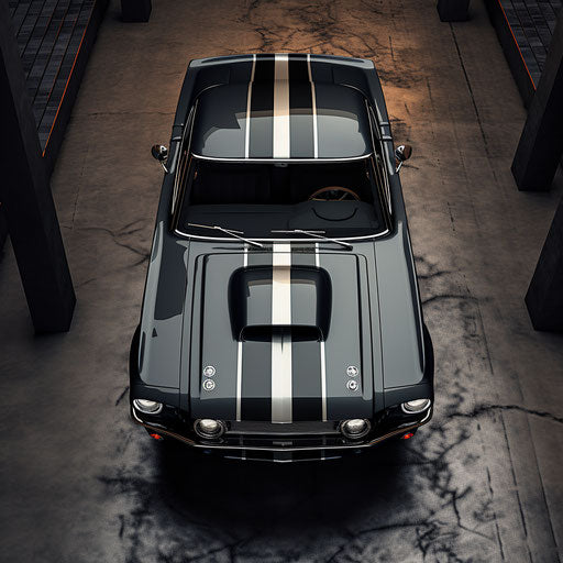 Top view Ford Mustang GT Shelby classic