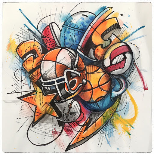 Sporty tattoo sketch for a cross stitch tattoo