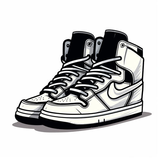 Minimalist shoe illustration, on white background