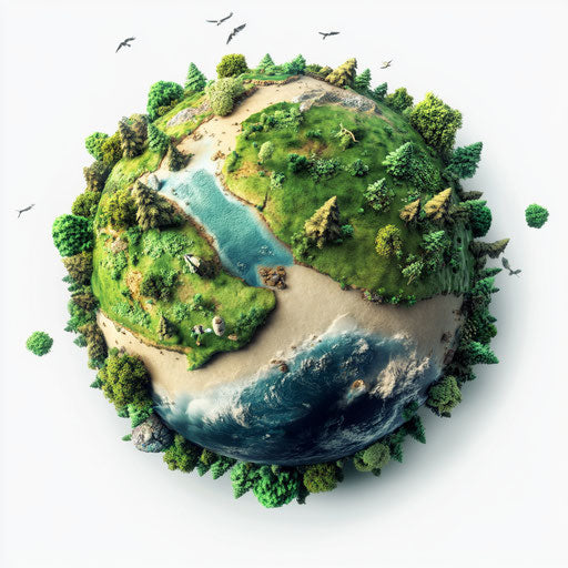 3D Earth Day with flat white background