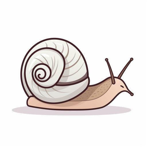 Snail clipart in Minimalist style, on white background