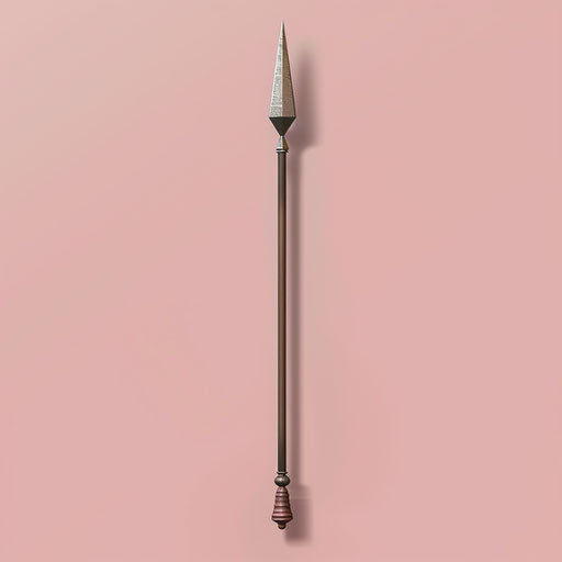 Serene palette of a realistic spear on dusky rose background