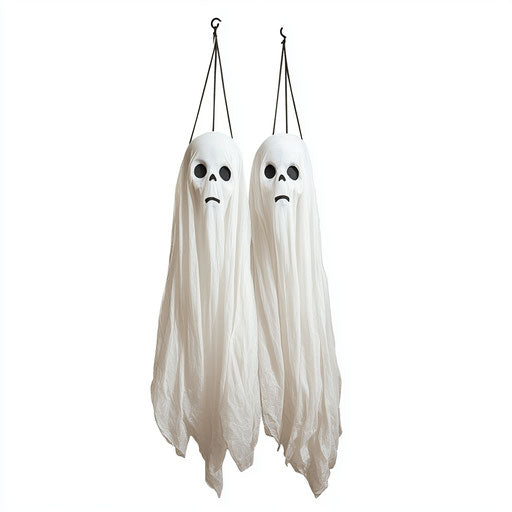 Photo Realistic Clipart of Hanging Ghosts