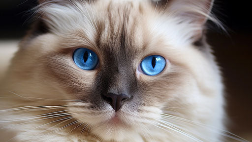 Blue-eyed cat in the style of Pont-Aven school